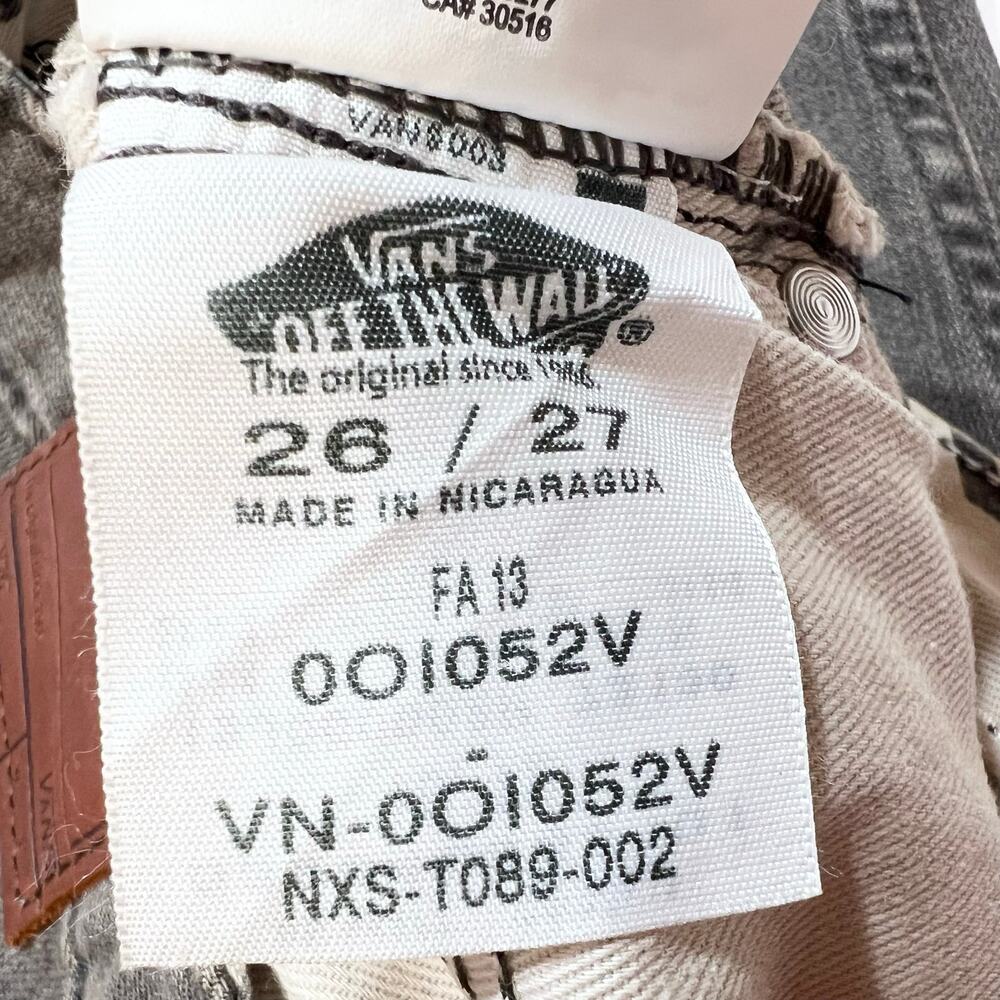 Vans Off The Wall Jeans Custom Made For You V66 Slim Fit 26x27 Gray Low Rise New - Picture 6 of 10
